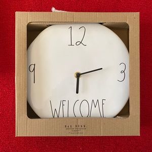 Rae Dunn NWT - Ceramic Clock -WELCOME ⏰